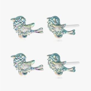 ❤️ BNWT KMEOSCH 2 Pairs Plastic Bling Birds Earrings Studs for Sensitive Ears